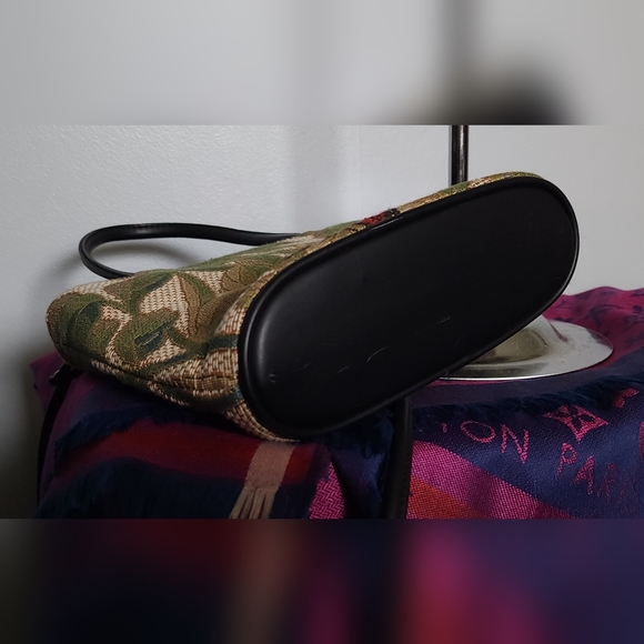 Vintage Embroidered Butterfly and Greenery Small Crossbody w/ Vegan Leather - Picture 5 of 6